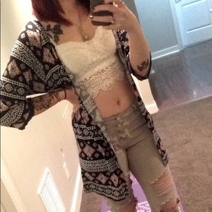 3/4 sleeve boho cardigan